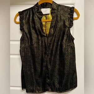 Black with gold threading XS Just blouse.